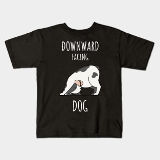 Downward facing dog, yoga Kids T-Shirt